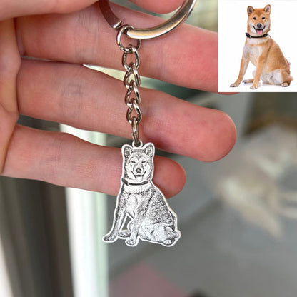 Personalized Photo Engraved Pet Keychain