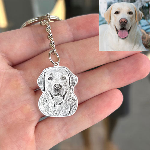 Personalized Photo Engraved Pet Keychain